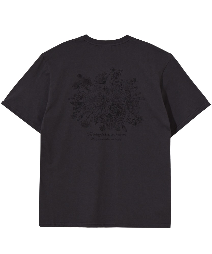 FLOWER BED TEE_charcoal